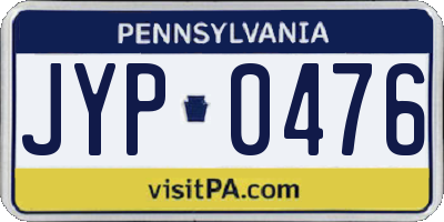 PA license plate JYP0476