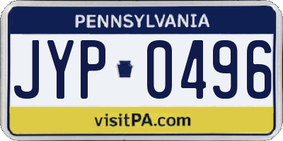 PA license plate JYP0496