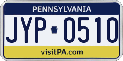 PA license plate JYP0510