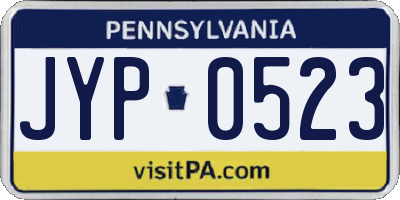 PA license plate JYP0523