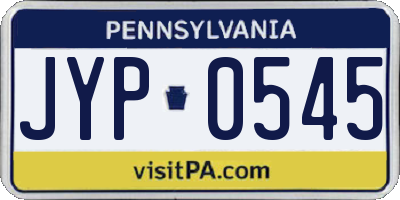PA license plate JYP0545