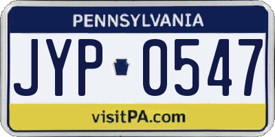 PA license plate JYP0547