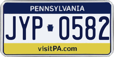 PA license plate JYP0582