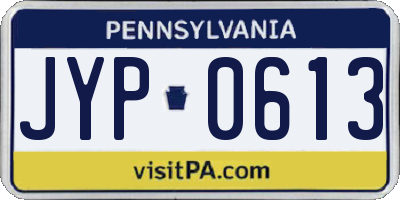 PA license plate JYP0613