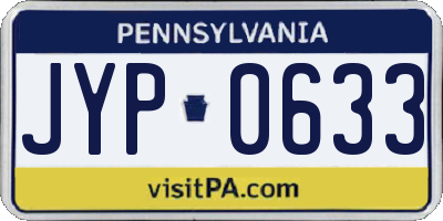 PA license plate JYP0633