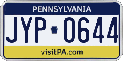 PA license plate JYP0644