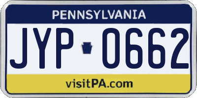 PA license plate JYP0662