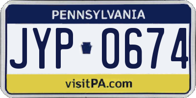 PA license plate JYP0674