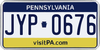 PA license plate JYP0676