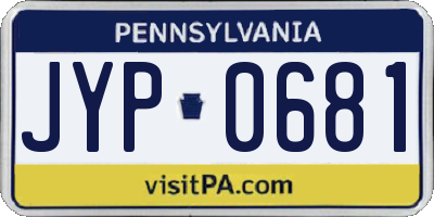 PA license plate JYP0681