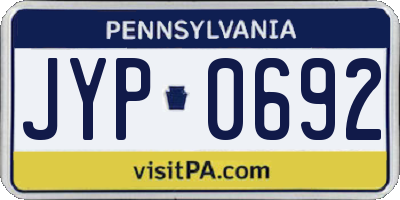 PA license plate JYP0692