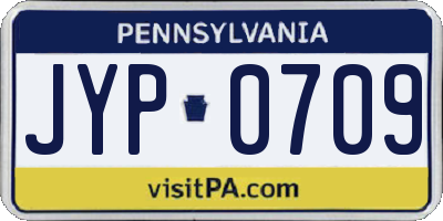 PA license plate JYP0709