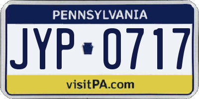 PA license plate JYP0717