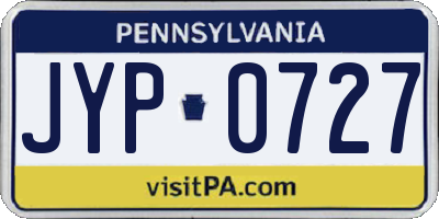 PA license plate JYP0727