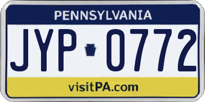 PA license plate JYP0772
