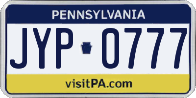 PA license plate JYP0777