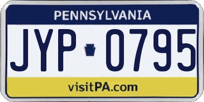 PA license plate JYP0795