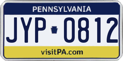 PA license plate JYP0812