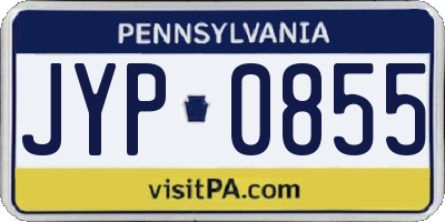 PA license plate JYP0855