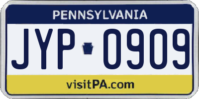 PA license plate JYP0909