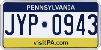 PA license plate JYP0943
