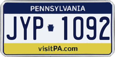 PA license plate JYP1092