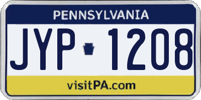 PA license plate JYP1208