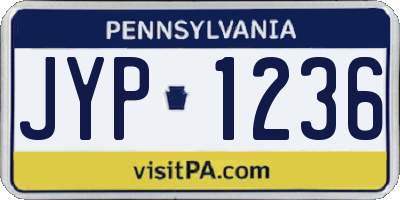 PA license plate JYP1236