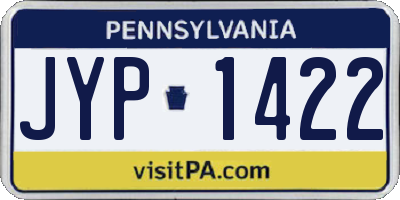 PA license plate JYP1422