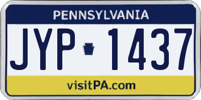 PA license plate JYP1437