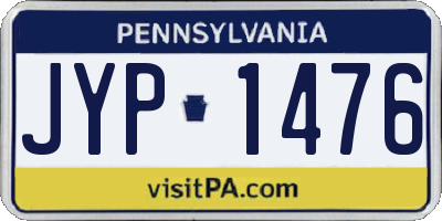 PA license plate JYP1476