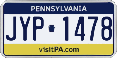 PA license plate JYP1478