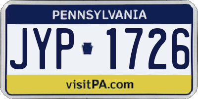 PA license plate JYP1726