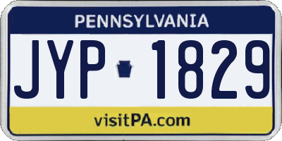 PA license plate JYP1829