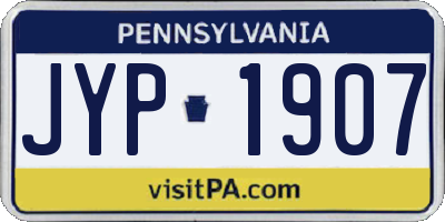 PA license plate JYP1907