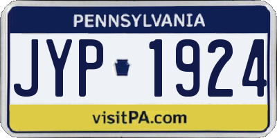 PA license plate JYP1924