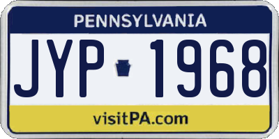 PA license plate JYP1968