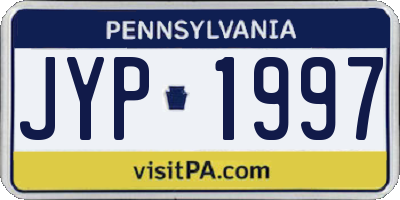 PA license plate JYP1997