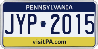PA license plate JYP2015
