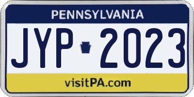 PA license plate JYP2023