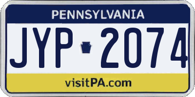 PA license plate JYP2074