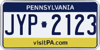 PA license plate JYP2123