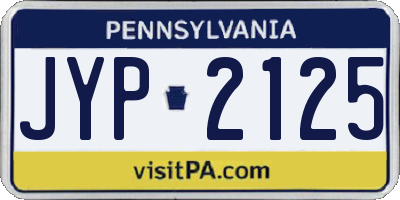 PA license plate JYP2125