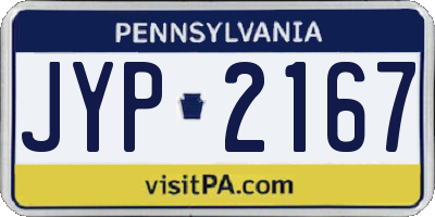 PA license plate JYP2167