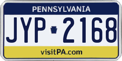 PA license plate JYP2168