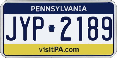 PA license plate JYP2189