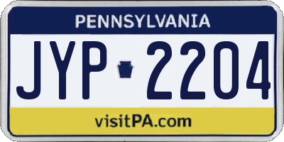 PA license plate JYP2204