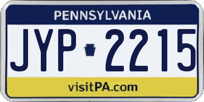 PA license plate JYP2215