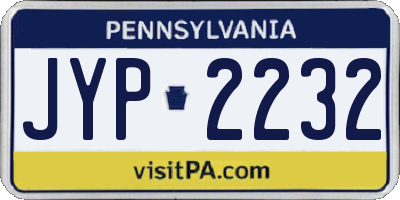 PA license plate JYP2232