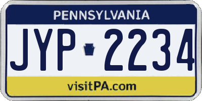PA license plate JYP2234